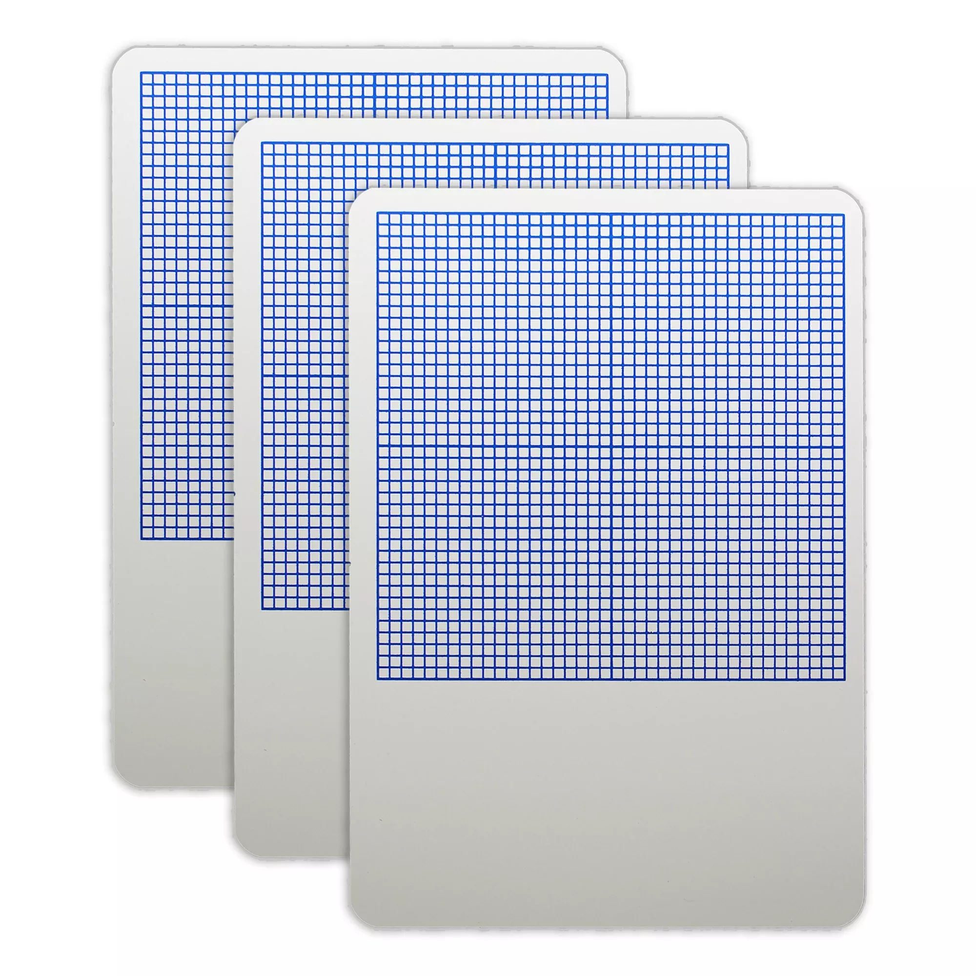 1/4" Graph Dry Erase Board, 11" x 16", Pack of 3