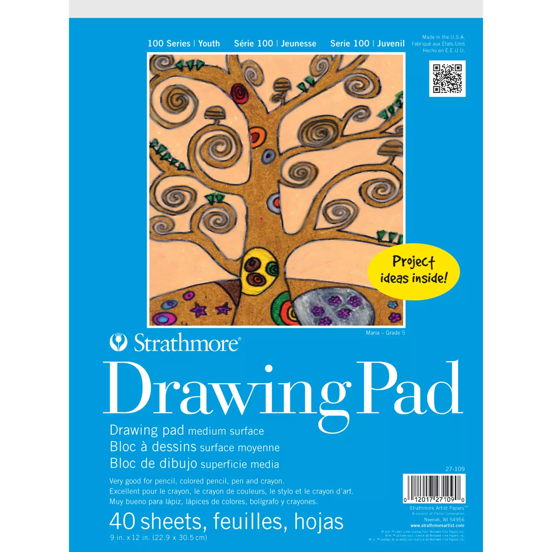 100 Series Drawing Pad, 40 Sheet, 9x12 inch, 1 Count