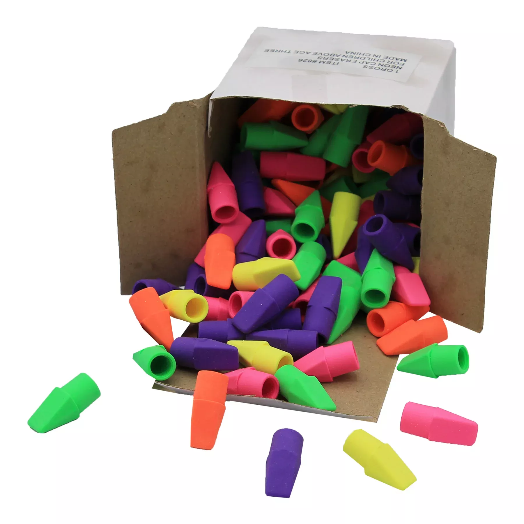 Writing Accessories, Slip-On Wedge Shaped Cap Eraser, Pack of 144